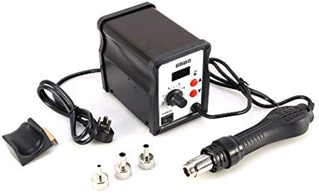 Hot Air Gun, Practical 700W Digital Adjustable Hot Air Gun Digital Hot Air Gun Adjustable Air Gun Tool with LED Indicator and 3 Nozzles UK Plug