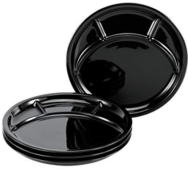CreaTable, 22921, Serie and Grill UNIVERSAL BLACK, Dishes set, Fondue plate 4 pieces, Porcelain