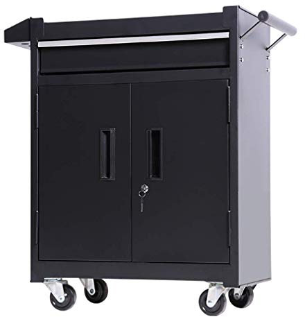 MHBGX Multifunktions Tragbare Handwagen, Trolleytool Trolley Cart 3-Tier Service Multifunktionsorganisator Tattoo Workbench Lastlager 100 Kg, Schwarz,515 X 280 X 700 Mm