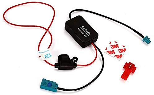 Autosignalverstärker Autoradio-Verstärker Autoradio Auto Radio Antenne Antenne Signalempfang Verstärker Booster 12V Autofrequenz Einstellverstärker Autoradio Antennenverstärker,Schwarz Rot