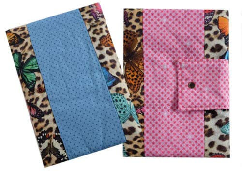 Stoffpaket Wickeltasche Lulu - Schmetterlinge Blau/Rosa, One Size