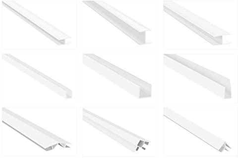 HEXIM Einfassprofile für Verkleidungspaneele - H-/ U-/ & Winkelprofile, PVC Kunststoff - (H-Profil HJ 284, 25x25 mm) Eckprofil Abschlussprofil Leisten