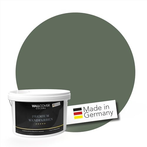 WALLCOVER PREMIUM Wandfarbe Grün 5L für 40m² | Idyllisches Fichtengrün | Innenfarbe Edelmatt | Höchste Deckkraft Klasse 1 | Qualität aus Deutschland