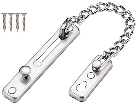 Stainless Steel Door Chains,Door Limiter Door Lock with Screw,External and Internal Door Restrictor for Wooden and UPVC Doors and Windows