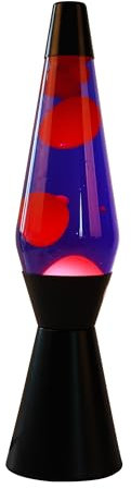 I-TOTAL® - Lampada Lava, effetto bolle, lava lamp colorata (Viola/Rosa Base Nera)
