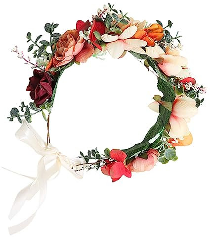 FOMIYES Kranz Pflanzengirlande Rosendekor Mädchen Haargummis Hochzeit Gänseblümchen Haarkranz Damen Stirnbänder Hochzeit Kopfschmuck Blumenhaarkranz Blumenkranz Stirnband Haarkrone Die