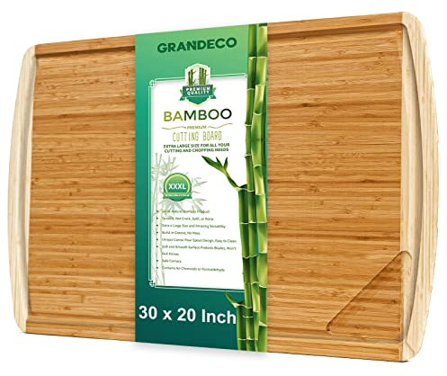 Extra Large Bamboo Cutting Board, 30 x 20 Large StoveTop Cover Noodle Board for Kitchen, Over the Sink Cutting Board, Turkey Carving Board and Heavy Chopping Carving Board for Meat, Turkey, BBQ