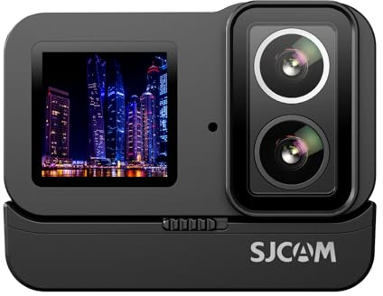 SJCAM Cámara de acción SJ20 4K30FPS F/1.3 actualizada con doble lente y sensor de imagen, visión nocturna, cámara deportiva, doble pantalla táctil, 40 m, resistente al agua, cámara subacuática con
