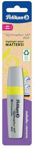Pelikan Textmarker 490 eco, Neon-Gelb, 1 Stück auf Blisterkarte