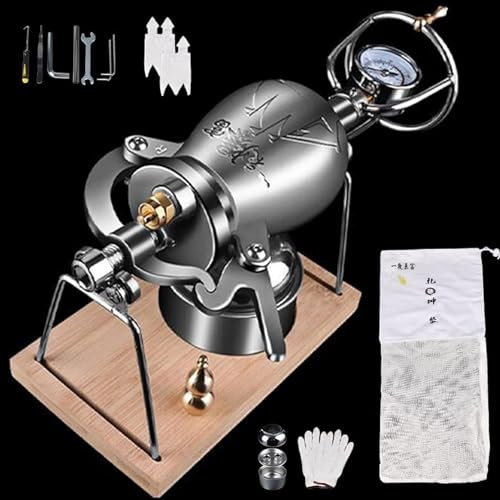 Macchina Popcorn in Acciaio Inossidabile 304, Mini Macchina Popcorn Manuale, Macchina Popcorn Vintage Cinese, Popcorn A Manovella Manuale, Regali per La Festa in Casa(300ML)