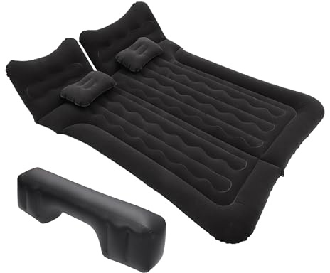 A ABSOPRO Matelas Pneumatique pour Voiture, Lit De Camping, Matelas d'air, Tapis De Couchage en PVC Noir