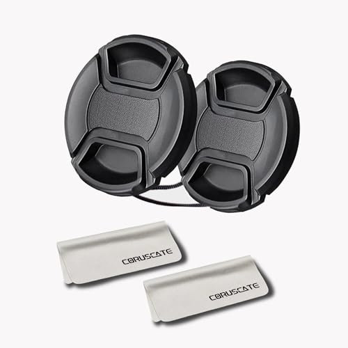2pcs 46mm Lens Cap Cover(and Easy to Install and Remove)+2pcs Lens cleaning cloth Compatible with All 46mm Brands with Camera Lenses.(46mm camera lens cap)