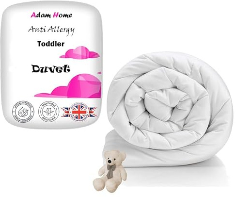 Adam Home 7.5 Tog Toddler Duvet 100% Microfibre Anti-Allergy Lightweight Cot Bed Duvet Hypoallergenic and Machine Washable Toddler Quilt 120x150 cm