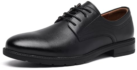 SHULOOK Chaussures Oxfords pour Hommes Classique Chaussures Hommes Derby Lacets Ville Costume Mariage Noir Taille 47