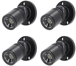 Dimmbare Mini-LED-Spots 5V - 1.5W 150lm mit Verschiedenen Farben (Rot, Grün, Blau, Weiß) und Kabelloser Fernbedienung - Kompakte Spots für Präsentationsbeleuchtung, Packung mit 4