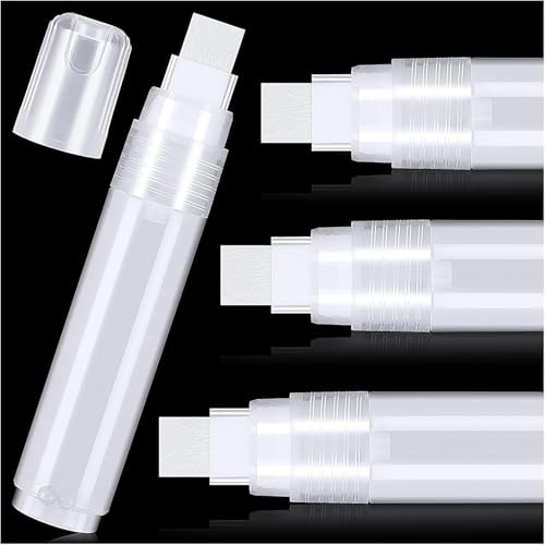 CZFLXLJ Rotulador recargable vacío, 3 marcadores de pintura vacíos, 15 mm, color blanco, transparente, recargable, para pintura artística, suministros de graffiti