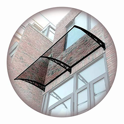 Schutzmarkise, Regentürvordach, schwer entflammbar, selbstreinigend, sichere Halterung für Balkonfenster (80 x 80 cm)