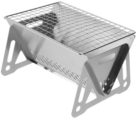 MOTHNUR Tragbarer Campinggrill Edelstahl Faltbar Kompakt Leicht Mit Hitzebeständigem Grillrost Für Outdoor Grillen