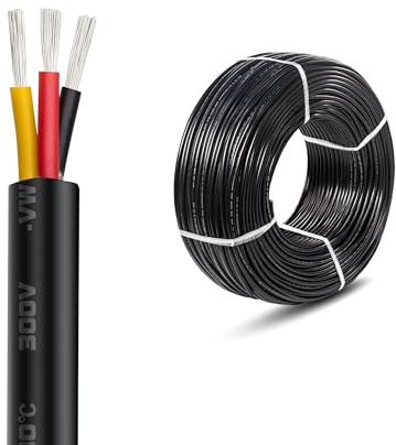 YIDOFENG CNC Wire,Electrical Wire Shielded Wire,300 Voltage/Tinned Copper/Flexible for CNC Router Machine, CNC VFD Spindle, Electrical Appliance, Transformer and 3D Printer (16AWG/3core, 10M/32.8FT)