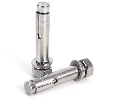Dehnschrauben, Dehnbolzen, 2 STK. Wand M6 M8 M10 Dehnschraube aus Edelstahl 304 Hebe-Dehnbolzen Außensechskant-Reduktionsriemen Eingebaute Spannung(M10x80mm)