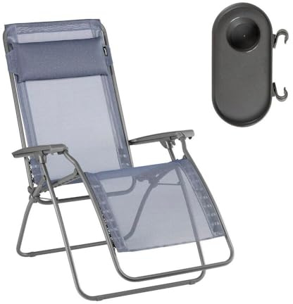 Lafuma MOBILIER - Set Relaxsessel und Getränkehalter - RClip - Batyline® Iso - Bleu Ocean BDL0012_9870-5 Jahre Garantie
