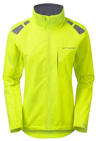 Ettore Ladies Cycling Jacket Waterproof Breathable High Visibility Yellow - Night Eagle Evo