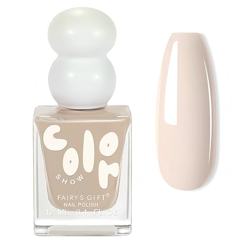 Nude Nail Polish - Quick Drying Nail Polish - Light Pink Nail Varnish - Nude Neutral Color Breathable Long Lasting No Need UV Nail Paint for DIY Nail Art Manicure at Home