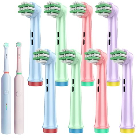 8er Pack Kinder Aufsteckbürsten kompatibel mit Braun oral B Kinder, Pro Junior elektrische Zahnbürste, Zahnbürstenkopf für Kinder ab 3 Jahren, flexible Borsten