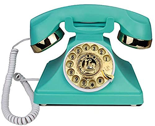 asdchZen Telefono Fisso retrò con Quadrante Rotativo, Stile retrò, Classico, con Campanello in Metallo, Funz