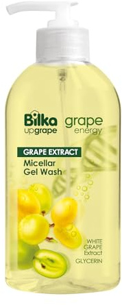 Bilka Upgrape Micellen rengöringsgel Grape Energy – mild ansiktsrengöring med vitt druvextrakt och glycerin, fuktgivande tvättgel för alla hudtyper, 200 ml