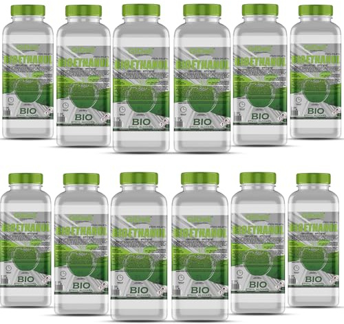 GiDeli bioethanol 12 x 1l Apfelduft 96,6% Ethanol für Innen & Außenkamine Rauch und Rußfrei - Aus Mais & Zuckerrüben