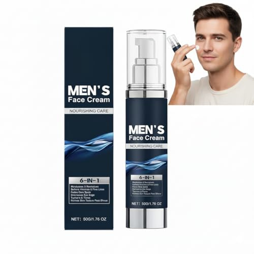 6-in-1-Gesichtscreme für Männer, Multi-Aktions-Aftershave-Lotion, Anti-Aging-Feuchtigkeitscreme intensive Faltenbehandlung Hautstraffung, feuchtigkeitsspendende Gesichtscreme Anti-Falten-Lotion (1PCS)