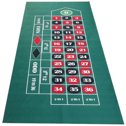 Luxylei Roulette Layout Mat 180x90cm Portable Roulette Table Mat Craps Mat Family Party Game Kit Casino Entertainment Table Mat