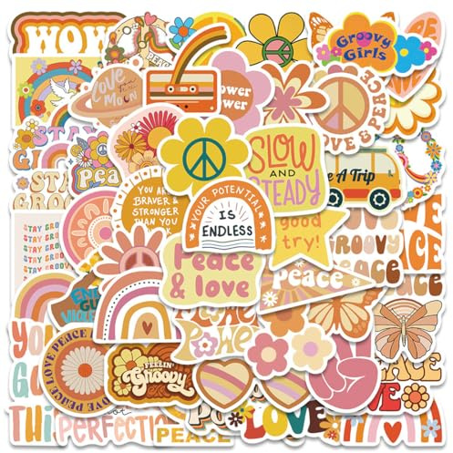 JYNXOR 50Pezzi Boho Stickers, Scrapbook Stickers,Journal Sticker Fotoalbum Scrapbook Journaling Accessori, adesivi in vinile impermeabile per bottiglie d'acqua, computer portatili, libri, scrapbooking