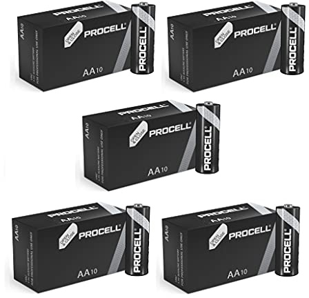 Duracell Procell Lot de 50 piles alcalines AA