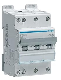 disjoncteur hager - 3 pôles + neutre - 25a - 6ka - courbe c - vis / vis