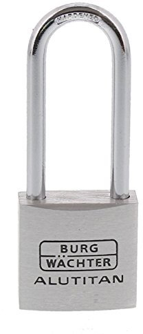 Burg-Wächter Vorhangschloss, Vorhängeschloss mit Schlüssel, 5,7 mm Bügelstärke, massives Aluminiumschloss, Innenwerk rostfrei, Gehärtet, Alutitan 770 HB 30 45 SB