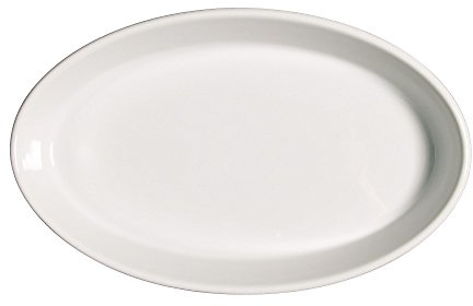 Saturnia 5061022 Fuente ovalada Roma de porcelana, blanca, 22 cm, porcelana