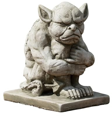 Darthome Stoneware Outdoor Garden Statue Ornament Sculpture Gargoyle Grumpy Goblin Devil