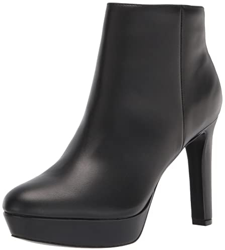 Nine West Women's Glowup3 Ankle Boot, Black Leather, 9.5