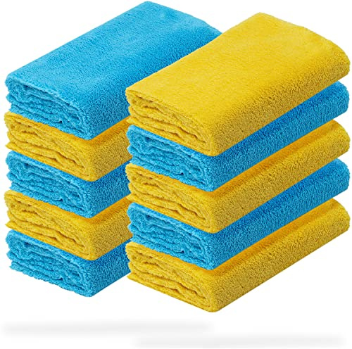 detailmate 10er Set Microfasertuch Ultra weich | Autopflege Zubehör - außen & innen | Lack Politur & Pflege, Innenraum, Felgen | Microfasertuch 40x40cm, 550 GSM - randlos & fusselfrei, ohne Kratzer