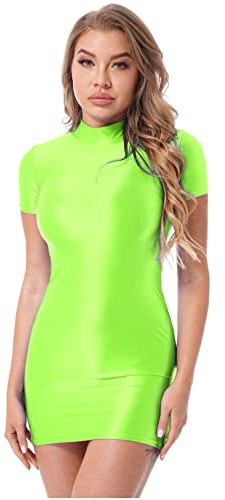 JEATHA Dam glansig bodycon klänning glänsande festklänning miniklänning babydoll-fodralklänning kort höftklänning pennklänning sexig sommarklänning aftonklänningar gogogogo klubbkläder,