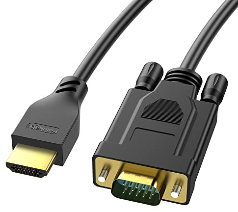 Fairikabe Cable HDMI a VGA de 6 pies, adaptador 1080P 60Hz, HDMI macho unidireccional a VGA macho para monitor, laptop, PC, proyector, TV