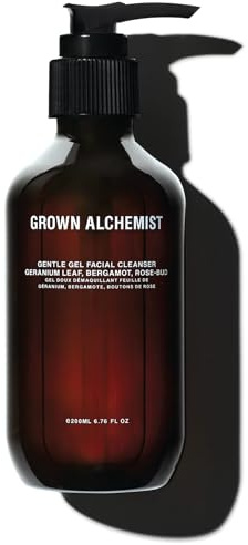 Grown Alchemist Facial Cleanser, Gentle Gel Cleanser Geranium Leaf, Bergamot, Rosebud Oil Based - Face Cleanser for Dry and Sensitive Skin Types, Natural Hydrating Face Wash, Reduces Acne - 200 ml