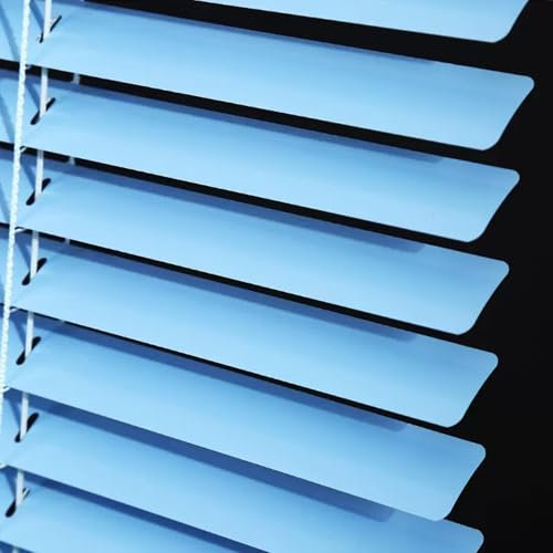 Aluminium Jalousien,Blau,Horizontal Jalousie Für Fenster,25mm Lamellen Jalousette,Verdunkelungs Jalousetten Für Innen Und Außen,Sichtschutzvorhänge,Licht- Und Blendschutz,W×H-155×200cm(61*79in)