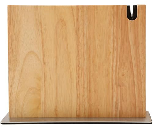 Porte couteaux aimanté cuisine XL avec aiguiseur. Support couteaux cuisine fabriqué en bois massif. Rangement couteaux cuisine robuste et élégant. Bloc de couteaux de cuisine magnetique. (Chêne)