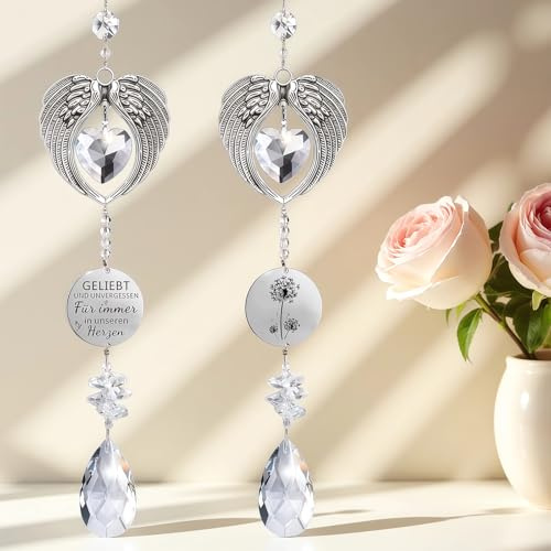 Beidseitige Kristall Sonnenfänger Sympathie Geschenke für den Verlust eines geliebten Mom Dad Tochter Sohn,Trauergeschenke Geschenke für trauernde,Beerdigung Geschenk,Einzigartige Memorial Geschenk