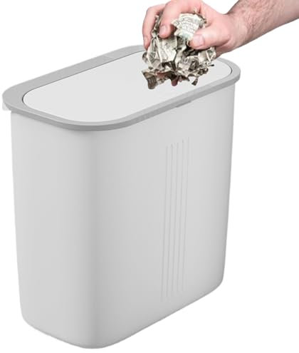 Papelera De Baño Con Tapa - Pedal Delgado Para Ahorrar Espacio | Servicios De Higiénico De Lavado Presione La Basura Para El Baño | Papelera Rectangular Estrecha