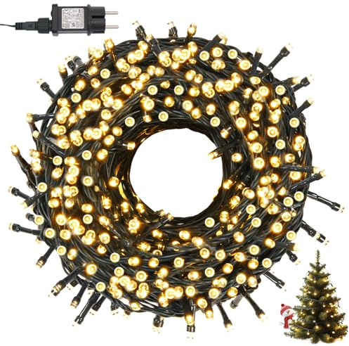 Lichterkette außen 30M Weihnachtsbeleuchtung, 300LED für Weihnachtsbaum | Lichterkette innen mit 8 Leuchtmodi, Wasserdicht Strom Warmweiß Weihnachtsbeleuchtung für Garten Balkon Hochzeit Xmas