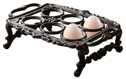 Portauova Supporto Decorativo in Ghisa Fuso | Supporto Per Uova In Stile Vintage Per Bancone Cucina Appartamento Dormitorio Ristorante Casa Colonica Natale Pasqua